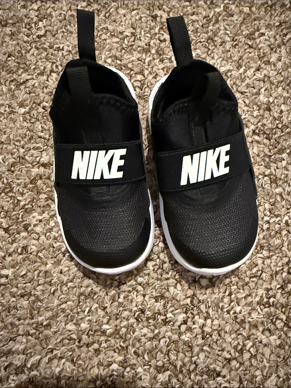 Nike Kids Black and White Slip-On Sneakers
